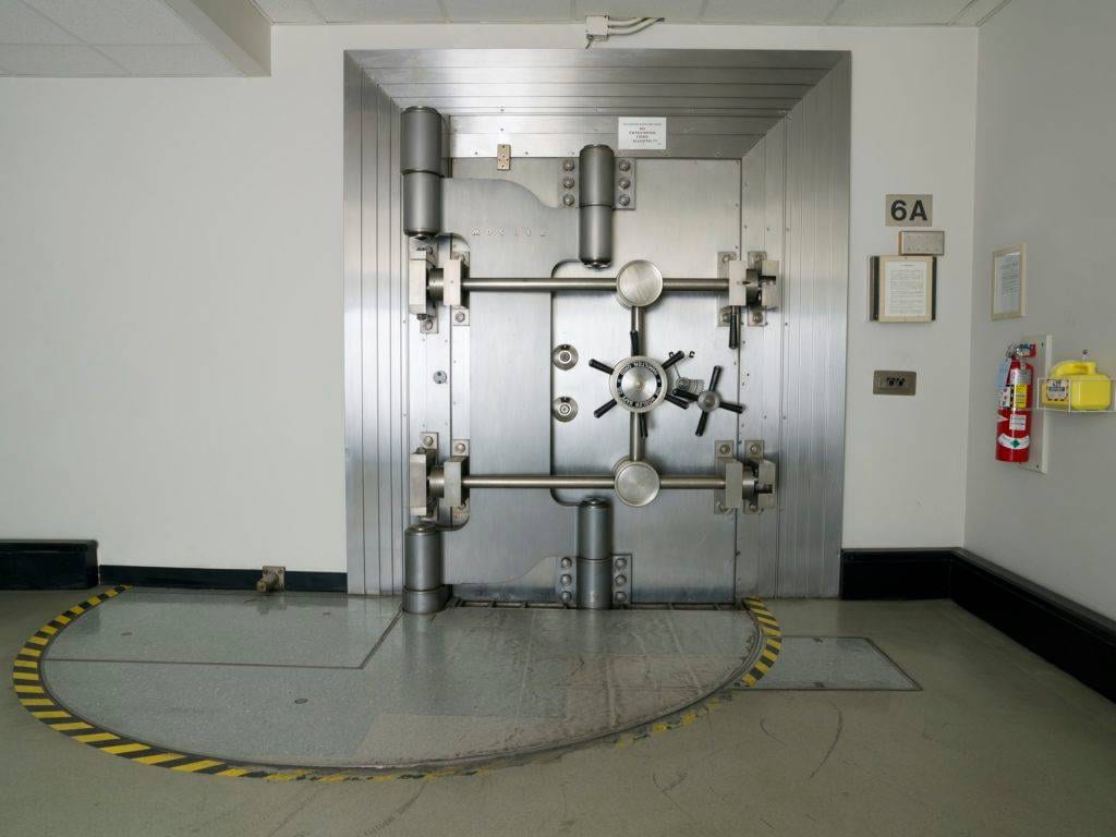 Closed Bank Vault Door