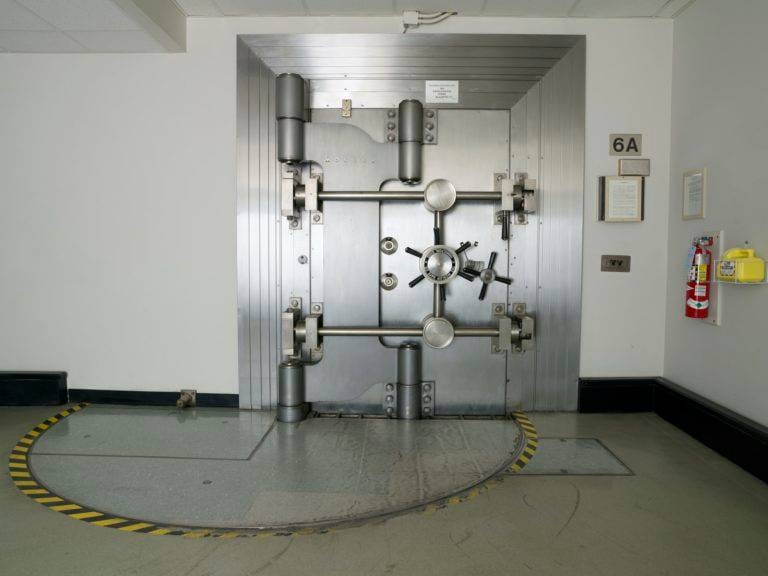 Closed Bank Vault Door
