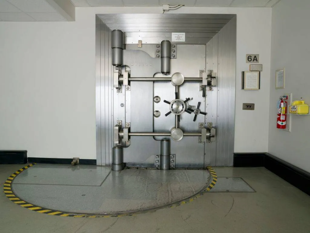 Closed Bank Vault Door